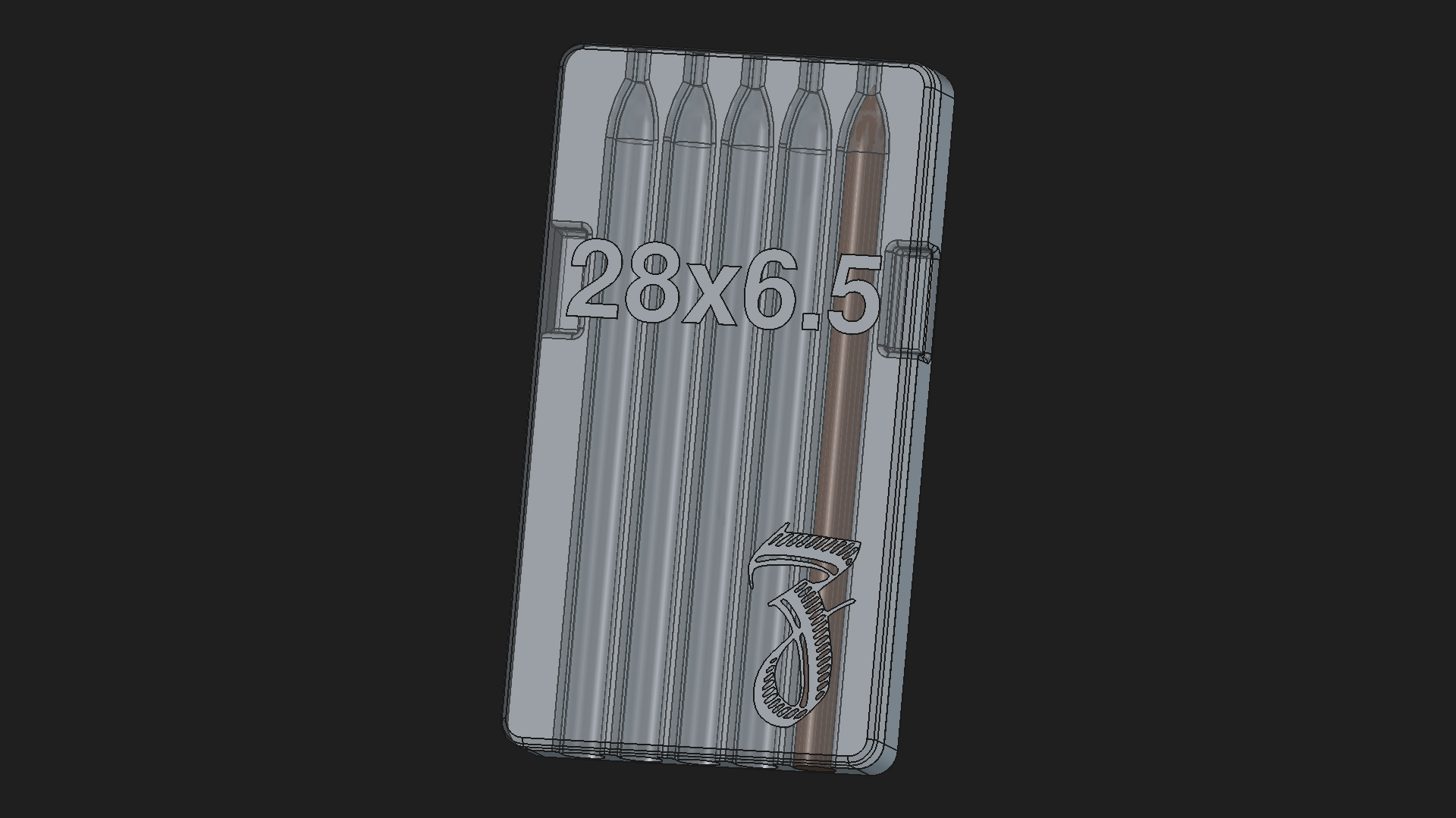 28 Ring Gauge Torpedo Cigar Mold - 5 Slot